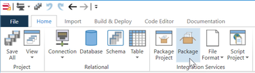 Home Tab - Add Package