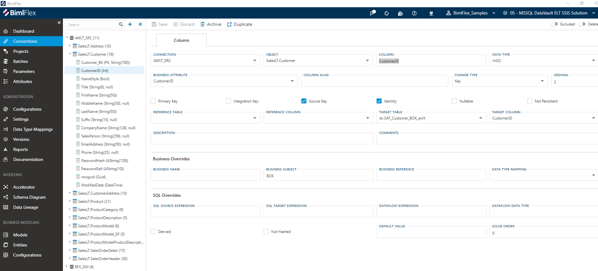 BimlFlex Column Editor BimlFlex Column Editor