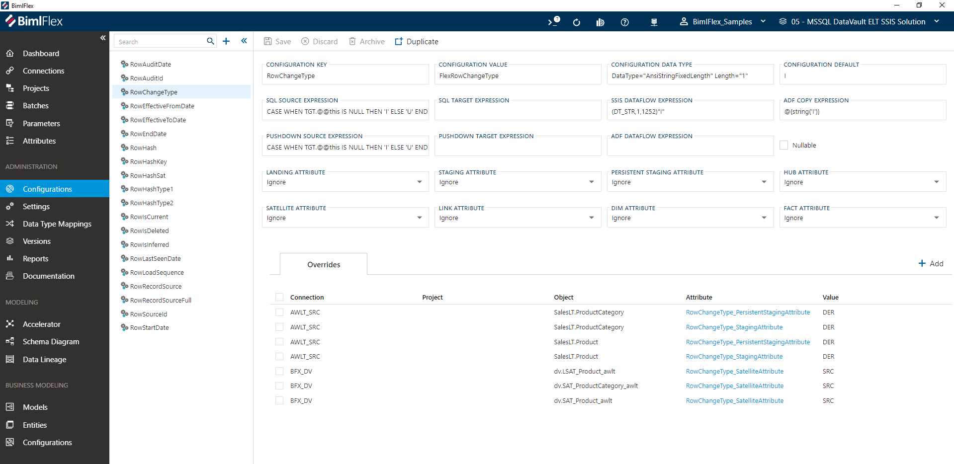Overrides by Configuration Overrides by Configuration