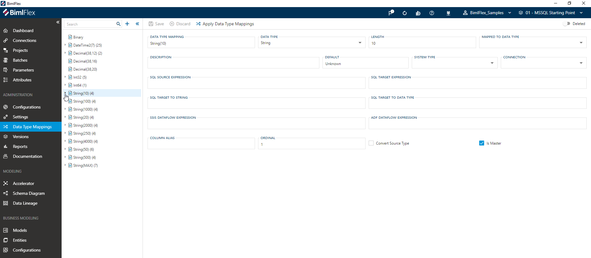 BimlFlex Data Type Mappings Editor - Overview BimlFlex Data Type Mappings Editor - Overview