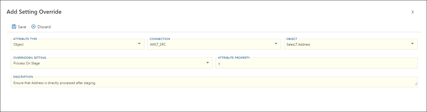 Adding a setting override Adding a setting override