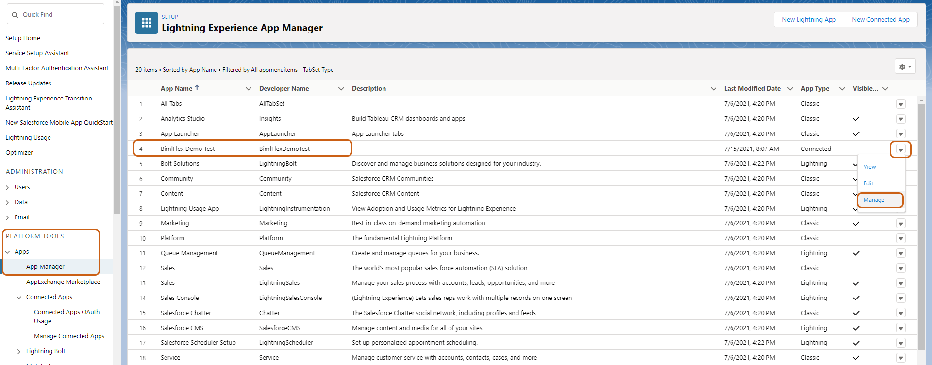 Salesforce Manage Connected App Salesforce Manage Connected App