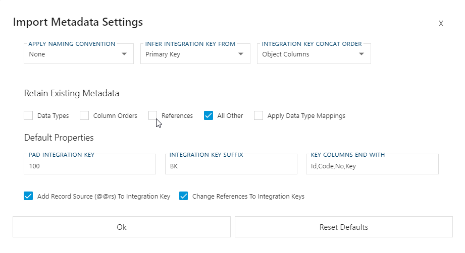 Import Metadata Settings Release24 BimlFlex Import Metadata Settings Release 24