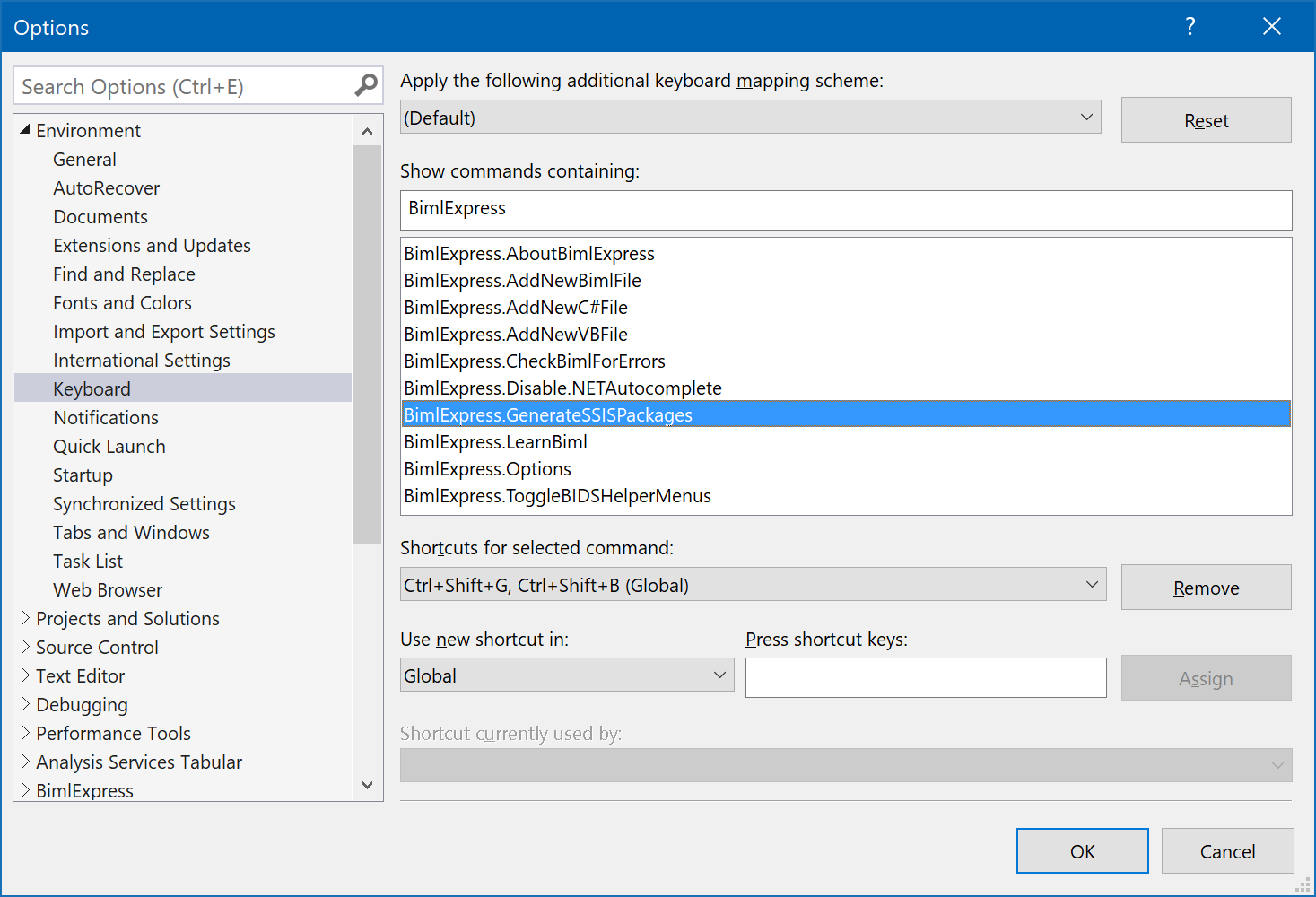 BimlExpress Keyboard SHortcuts BimlExpress Keyboard Shortcuts