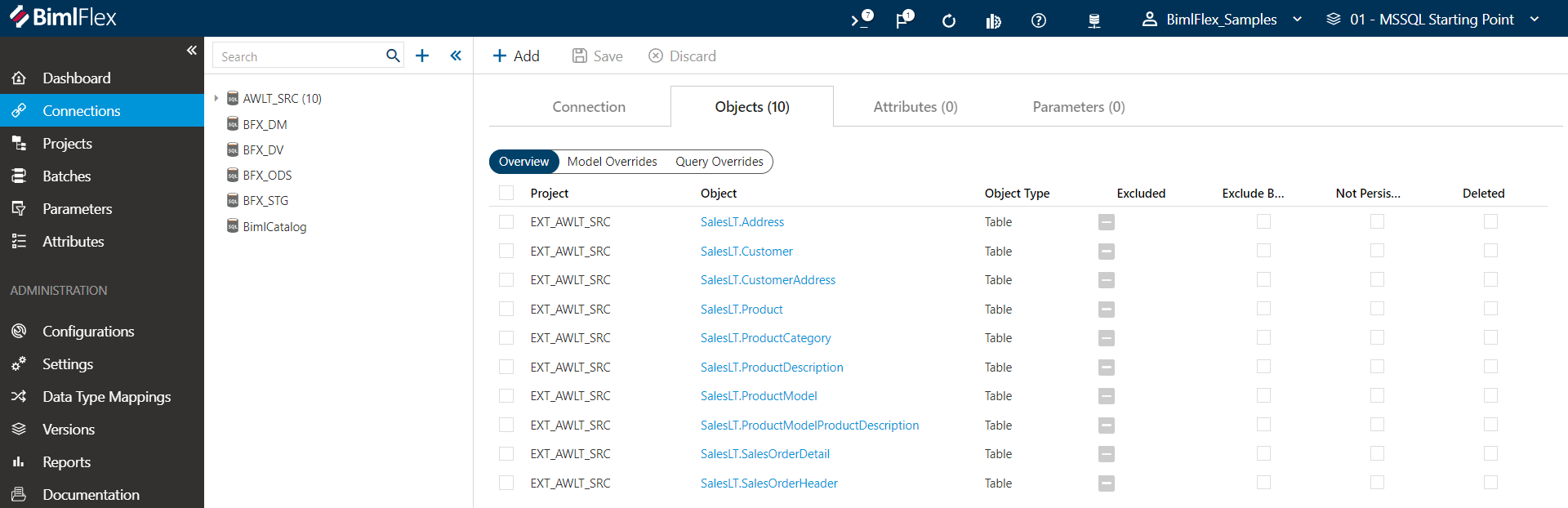 Imported Metadata Objects Imported Metadata Objects