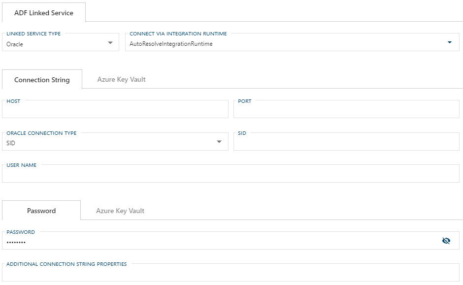 Oracle Linked Service Form Oracle Linked Service Form