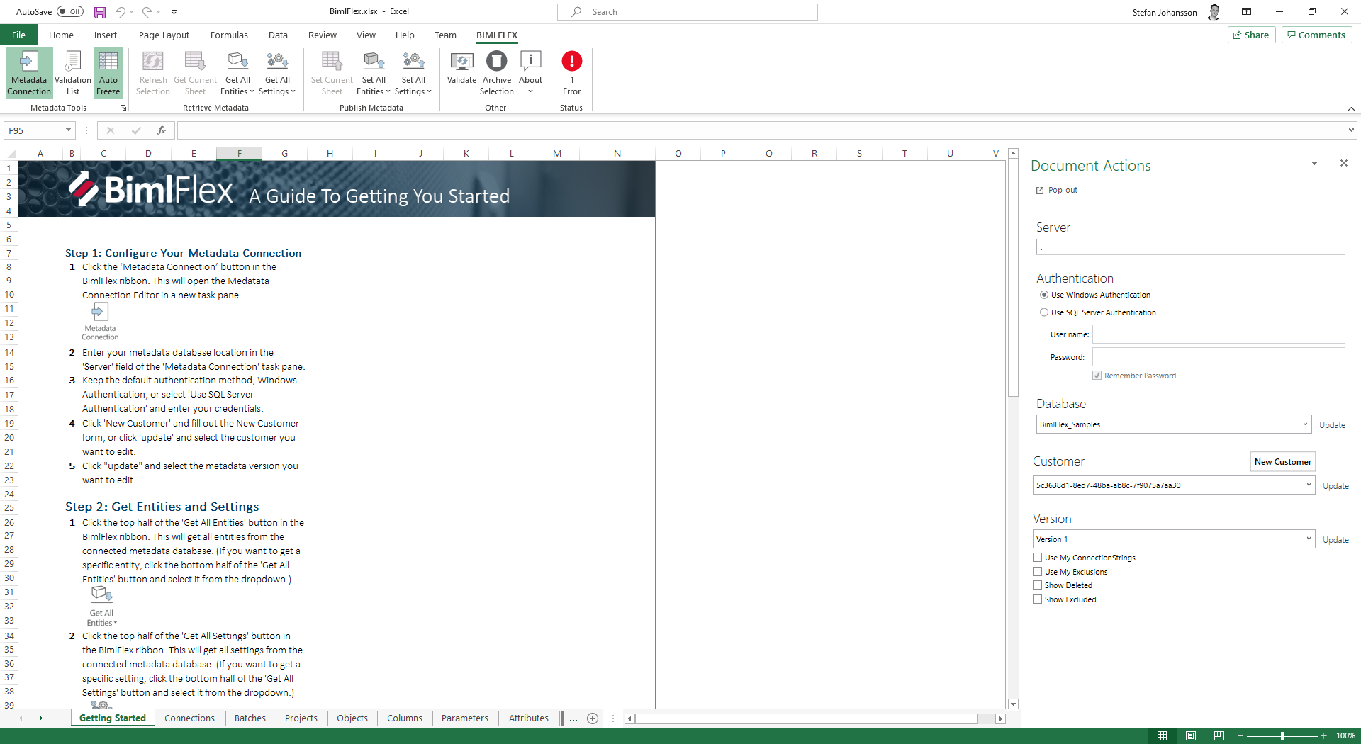 New project in Excel New project in Excel