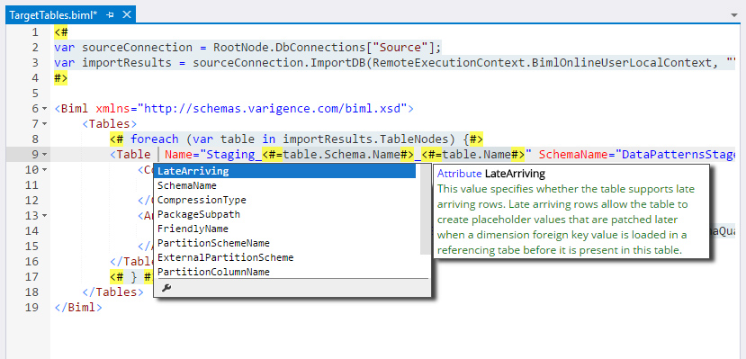 Biml Autocomplete Biml Autocomplete