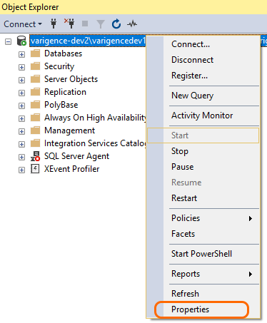 SSMS Properties SSMS Properties
