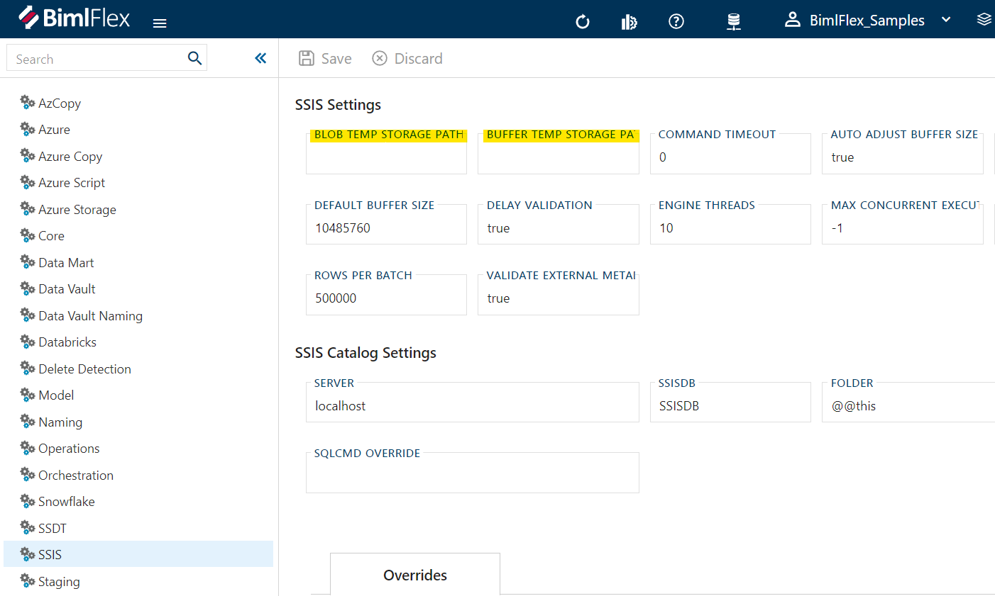 SSIS Settings SSIS Settings