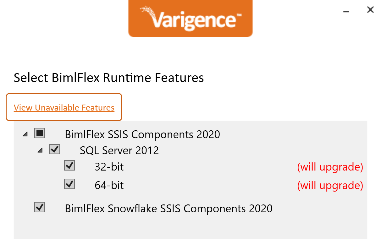 Select BimlFlex Runtime Features Select BimlFlex Runtime Features