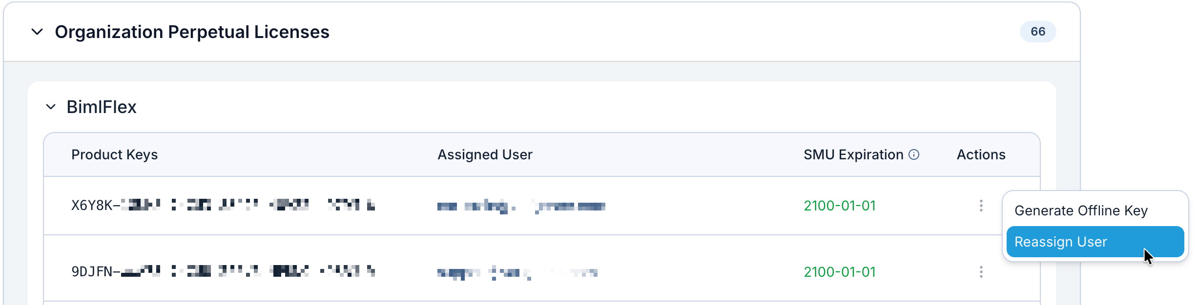 Admin Actions Menu