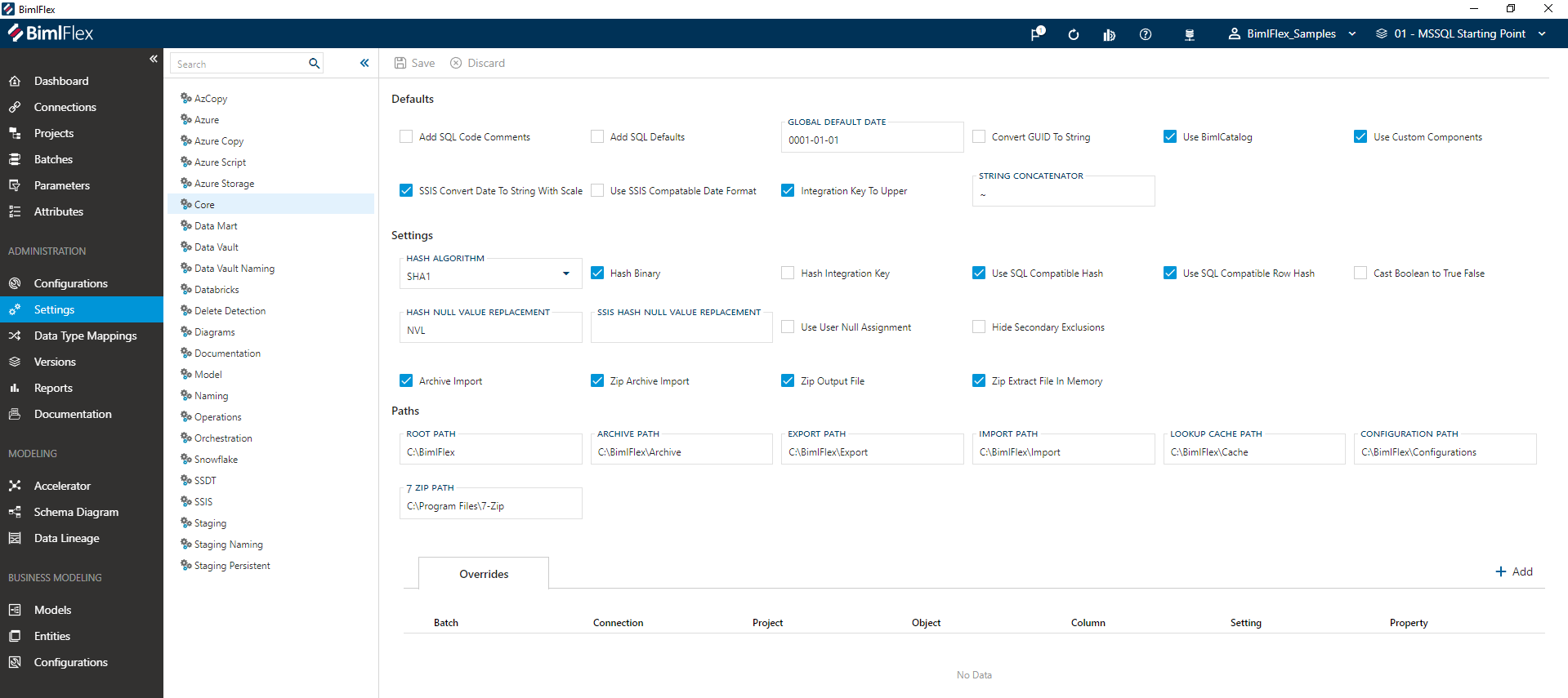Settings Editor Setting Editor